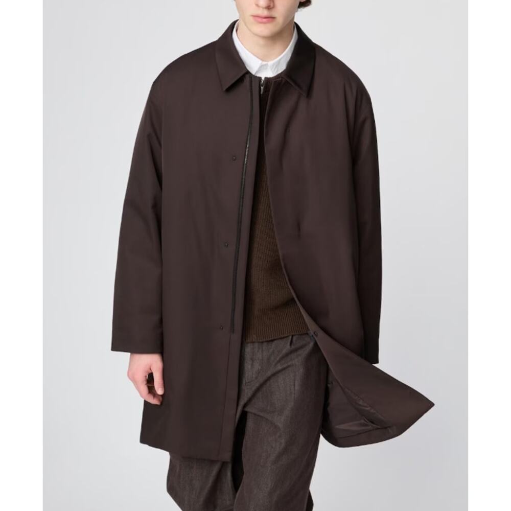 Uniqlo C Pufftech Half Coat in Dark Brown